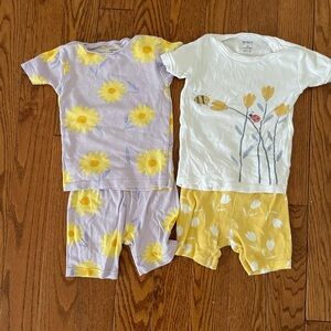 Kids Pajamas Set - Sunflower and Tulip Design